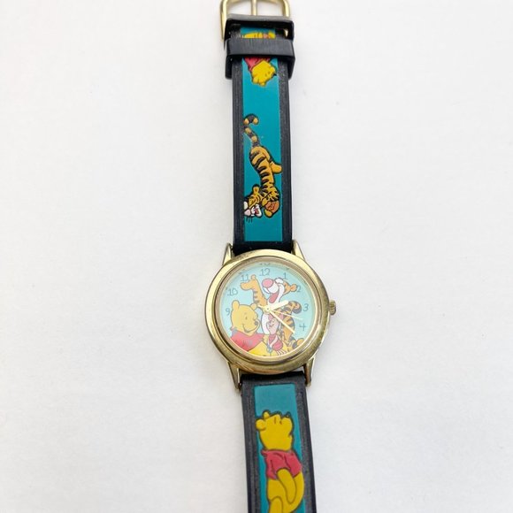 Vintage 1990's Winnie the Pooh Disney Time Works Wristwatch Piglet Tigger - Picture 1 of 9